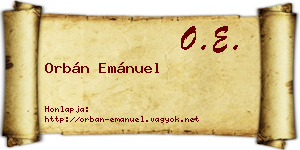 Orbán Emánuel névjegykártya
